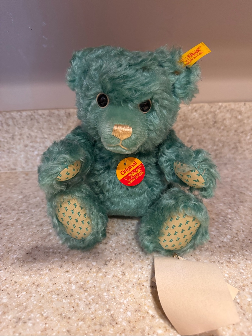 Steiff Limited Edition Original Green Mohair Teddy Bear with Tag